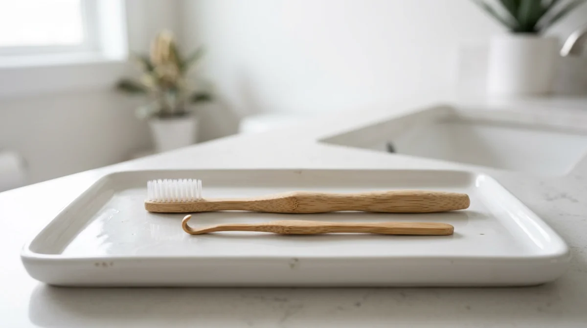Accessoires d'hygiène durables en bambou et bois