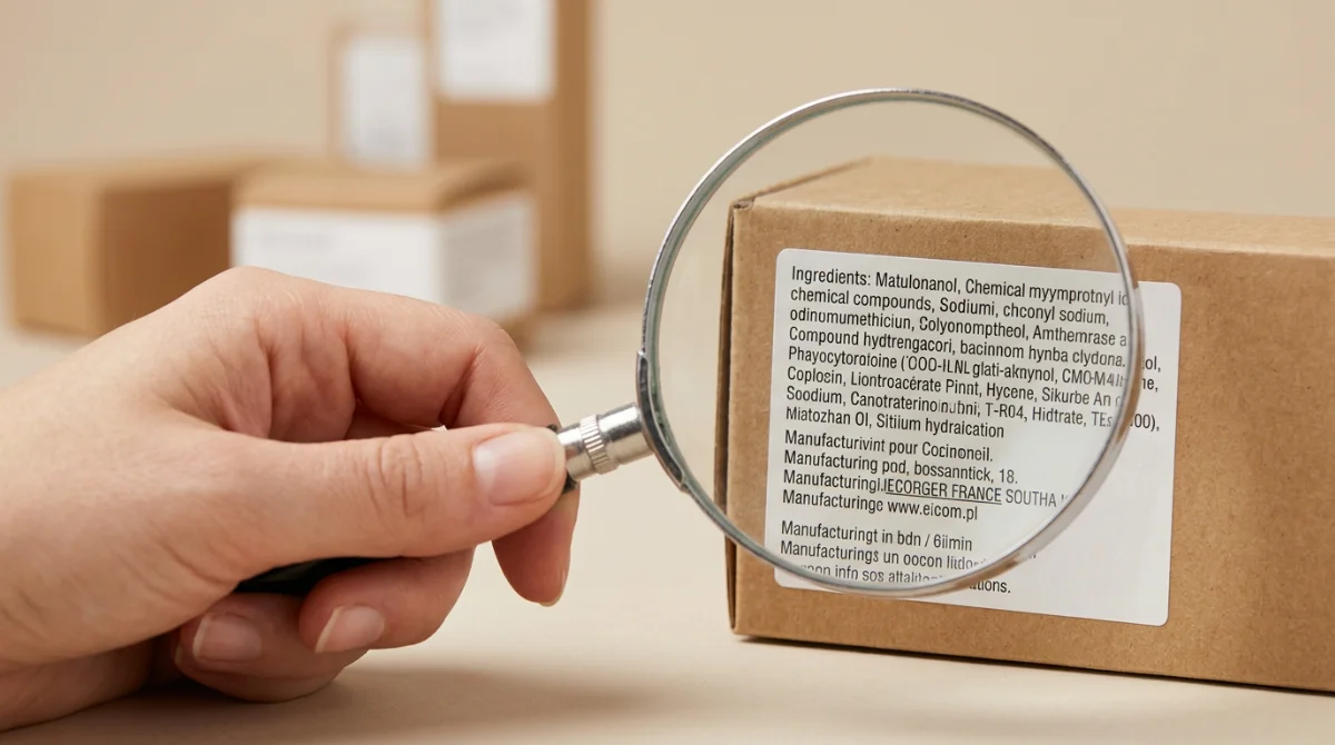 Analyse de la liste des ingrédients d'un cosmétique – comédogénicité