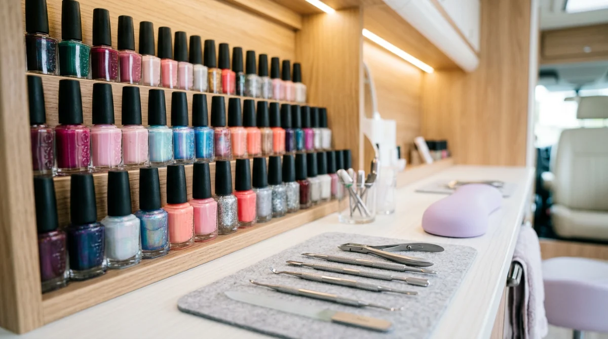 Sélection de vernis et matériel professionnel à bord – Gloss'Up nail truck