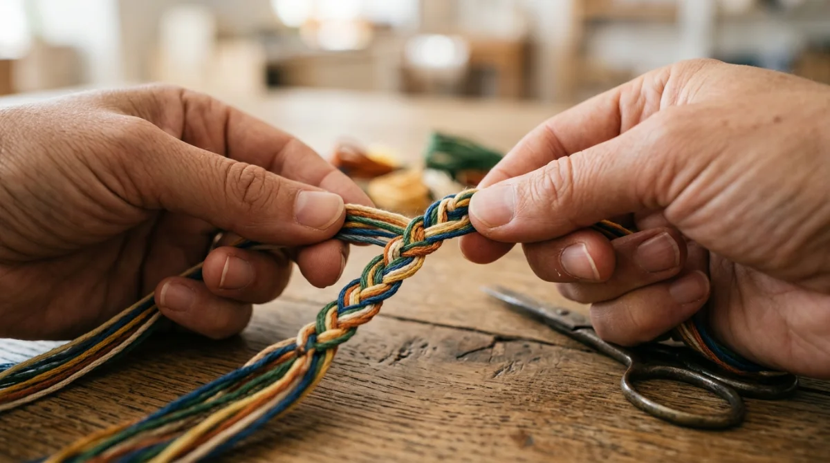 Tissage manuel d'un bracelet brésilien aux fils multicolores – comment porter des bracelets brésiliens